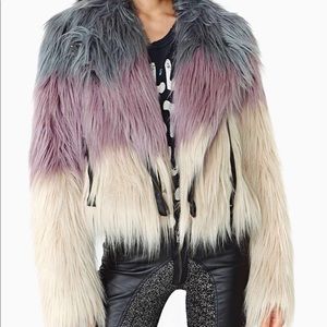 Women’s Purple Chaser Fur Moto Jacket